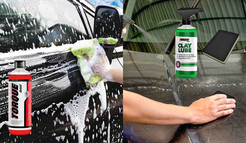 Heavy Duty, Deep Cleaning Clay Decon Kit with Reusable Clay Pad - for Cars, Trucks, SUVs, Jeeps, RVs, Motorcycles - Torque Detail