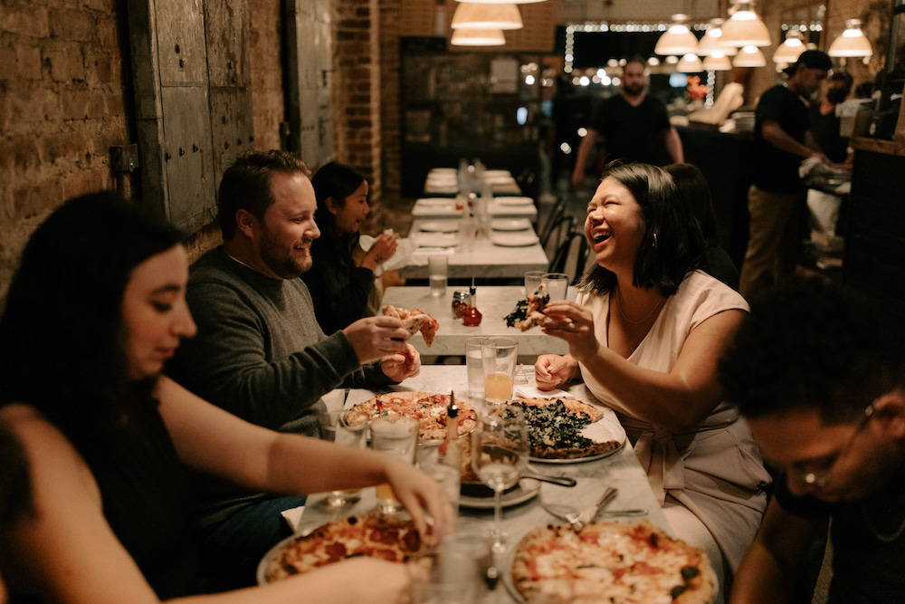 engagement proposal at pizzeria, nyc