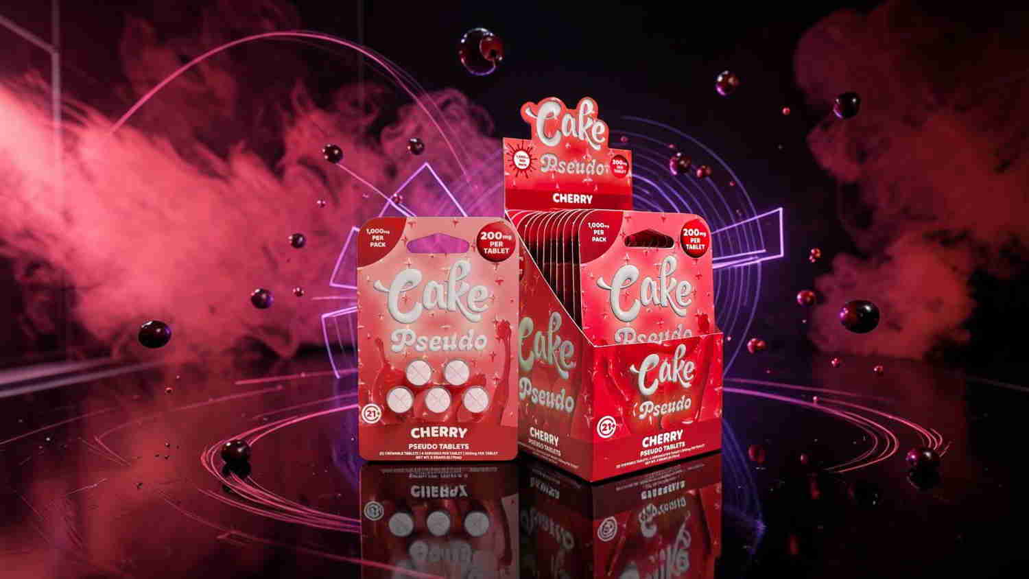 Three boxes of candy against a colorful, smoky background.