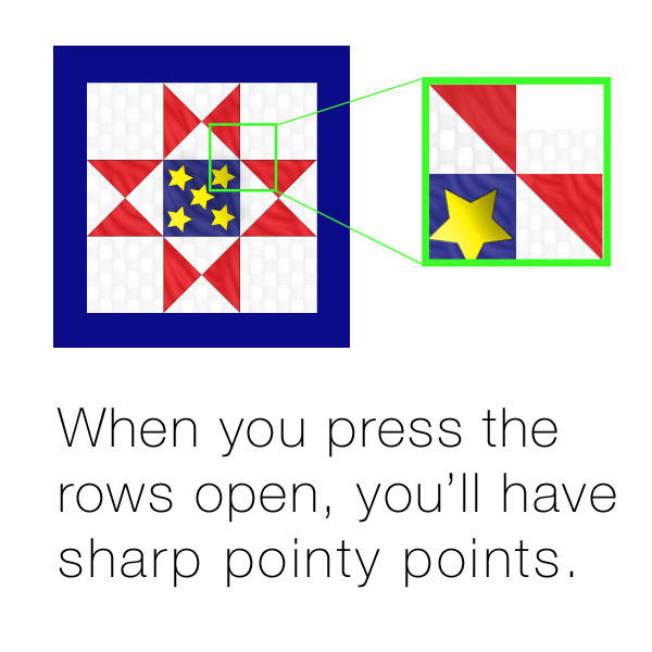 When you press the rows open, you'll have sharp pointy points