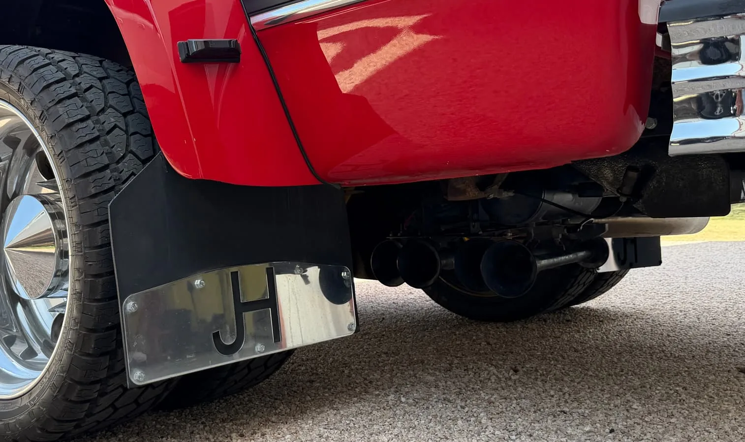 Jay's 1993 Dodge Ram D350 train horn installation detail with Spare Tire Delete Kit photo 3