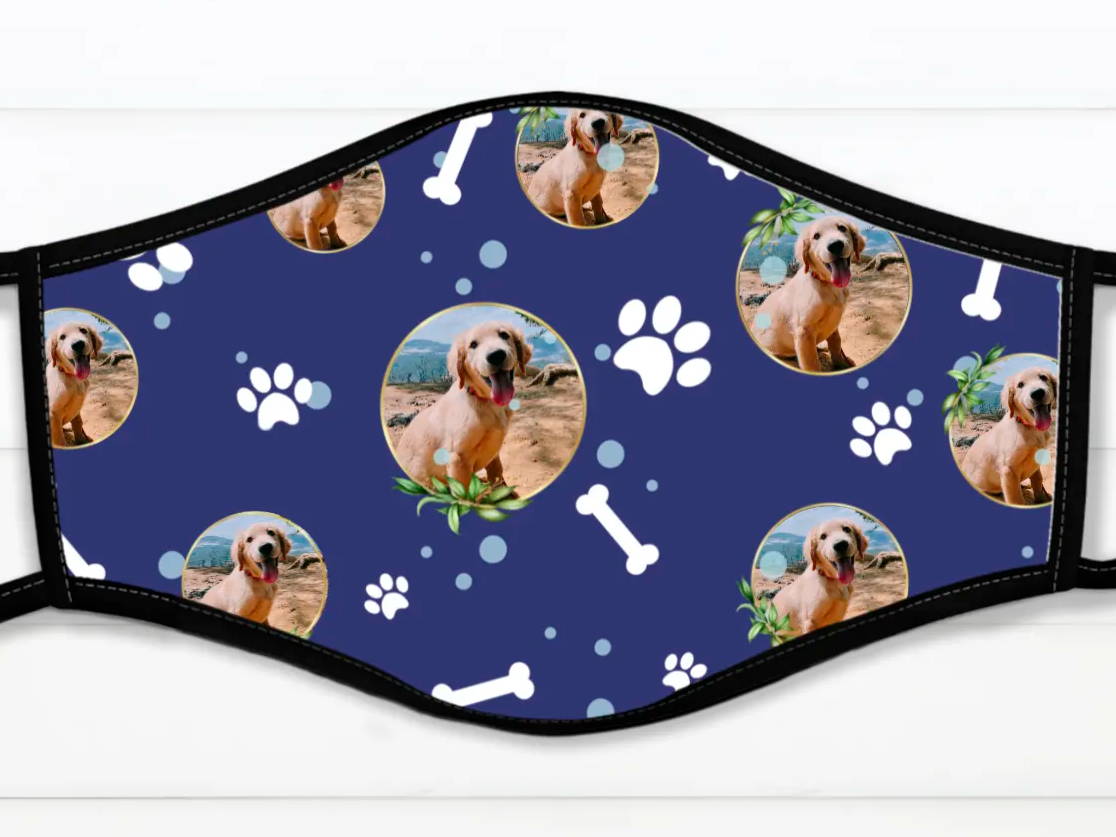 golden retriever personalized face masks