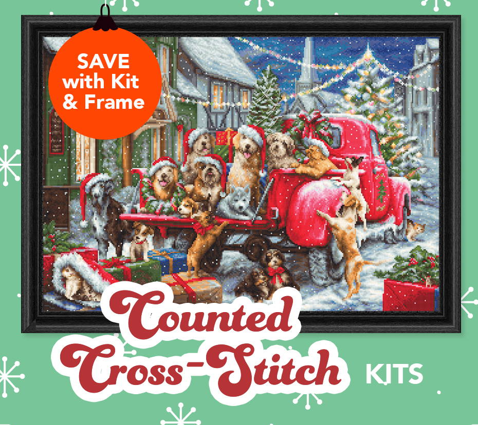 Counted Cross-Stitch Kits Save with kit & frame