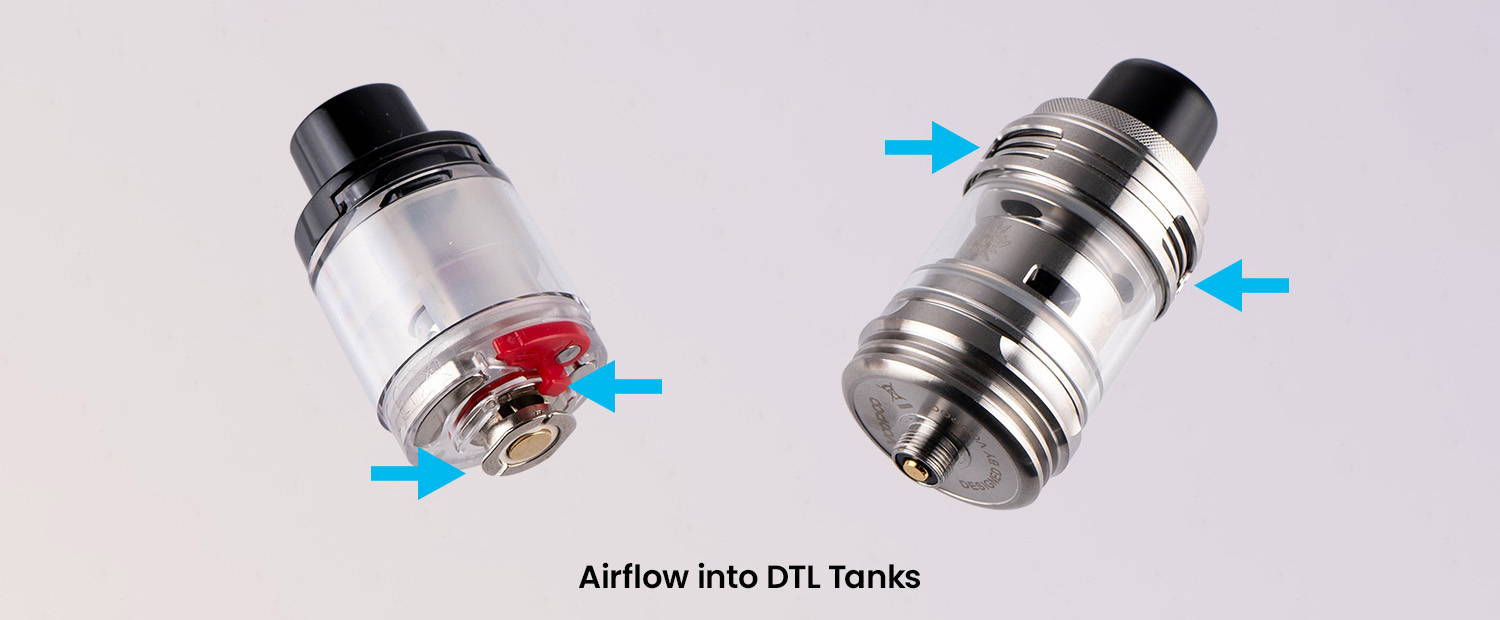 Photo showing the airflow on vape tanks
