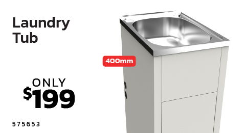 Laundry tub for sale, priced at $199, with dimensions of 400mm.