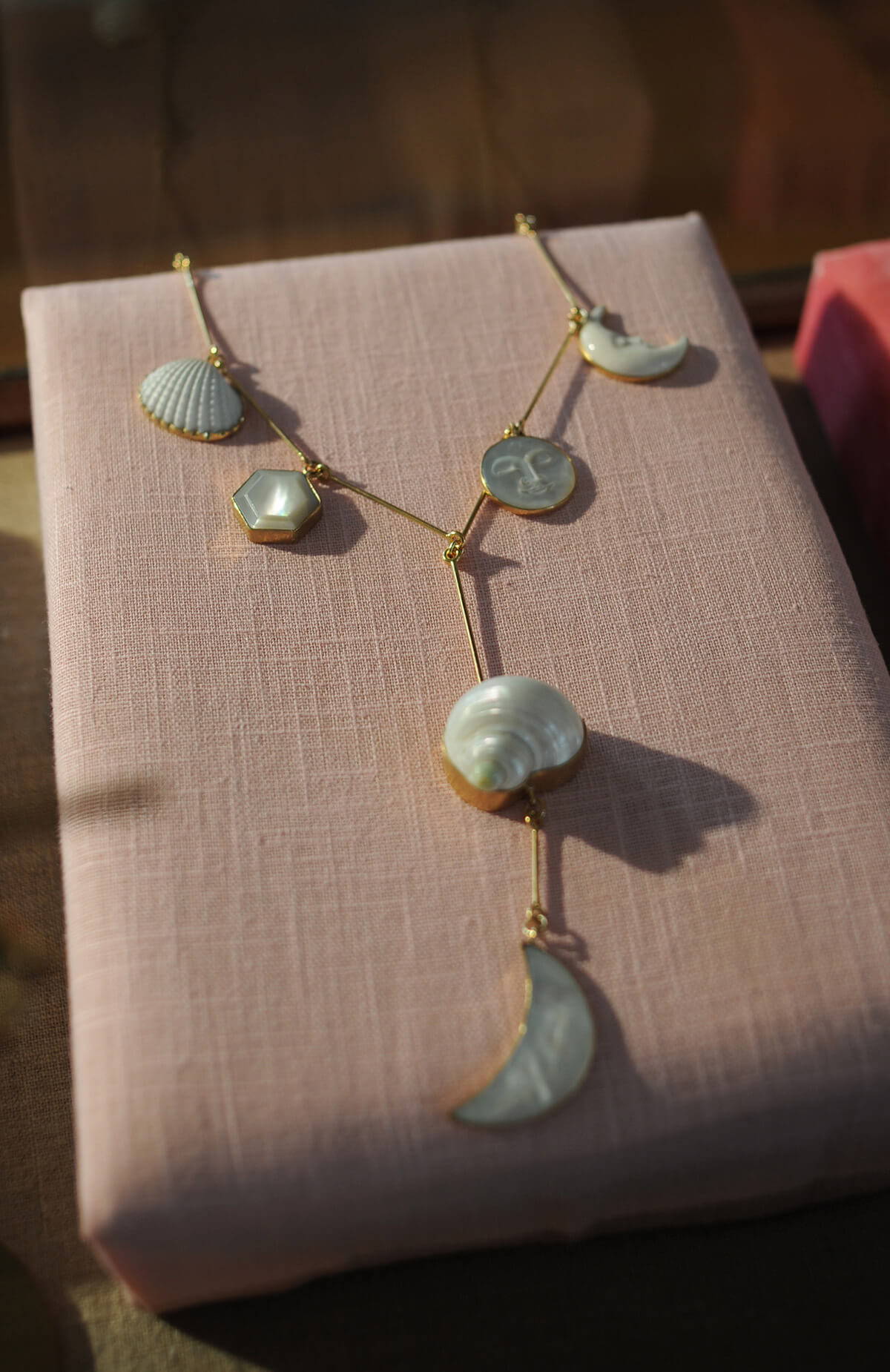 The Grainne Morton Pearl and Moon Drop Necklace.