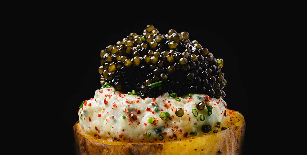 Caviar on potato