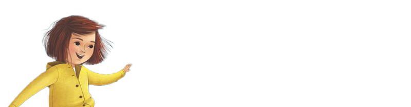 A cartoon child in a yellow raincoat with text about Beverly Cleary.