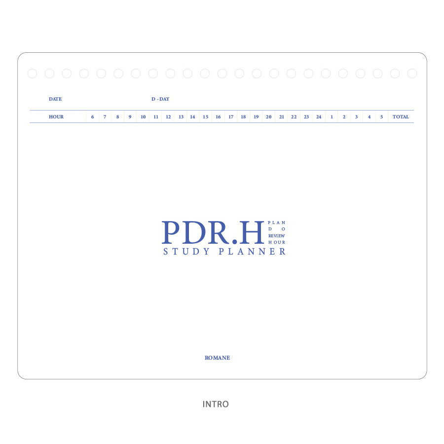 Intro - Signature PDR.H spiral bound dateless daily study planner