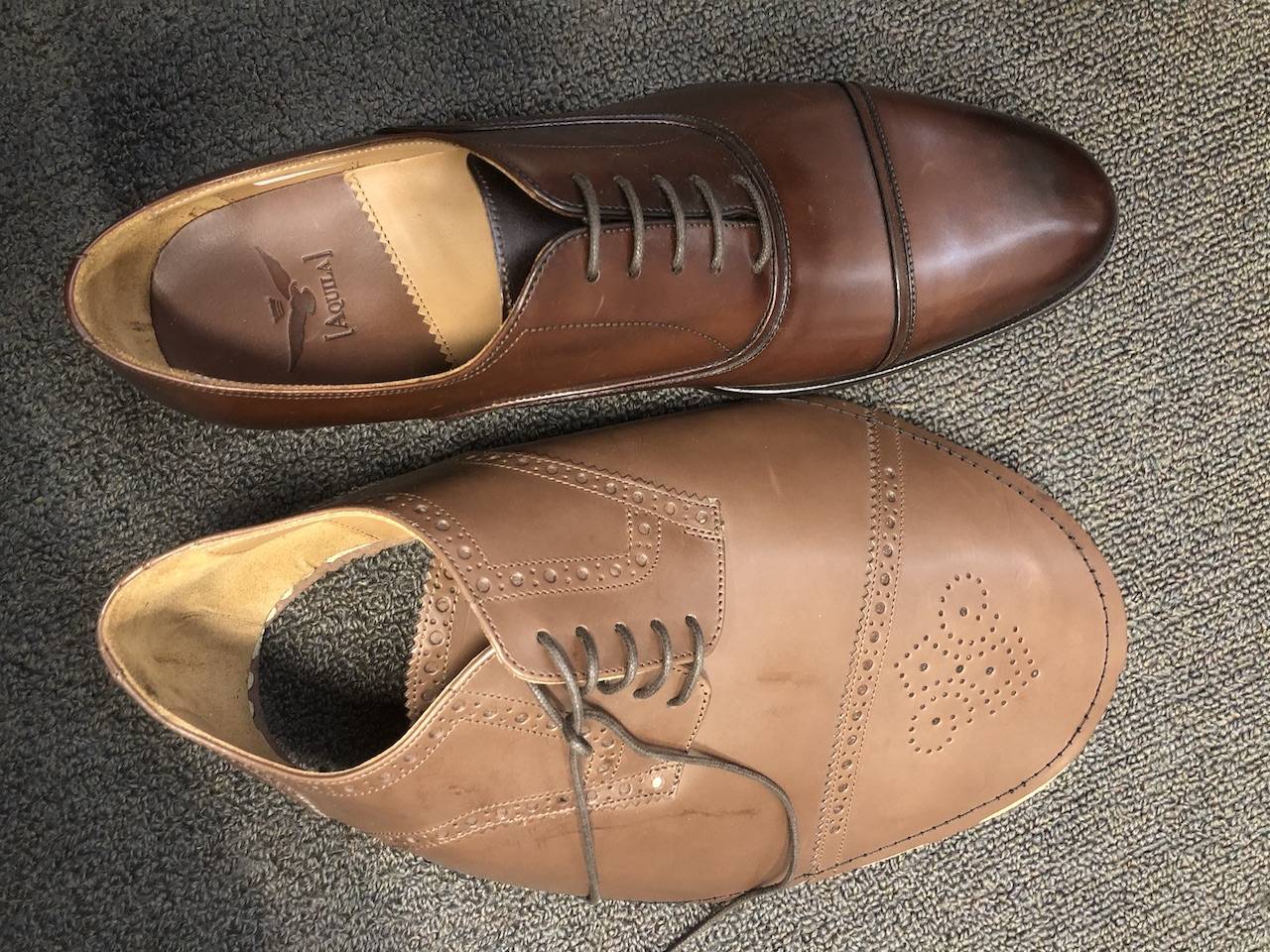 bronze coloured shoes