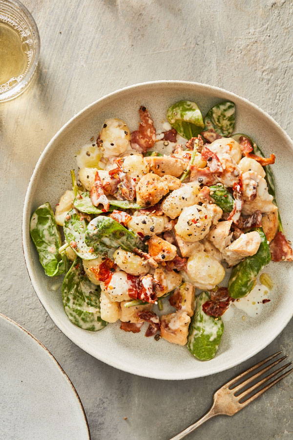 Chicken Bacon Gnocchi With Spinach And Sun-Dried Tomatoes