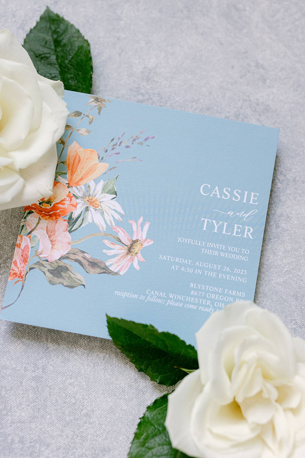 Wedding invitation pastel coloured