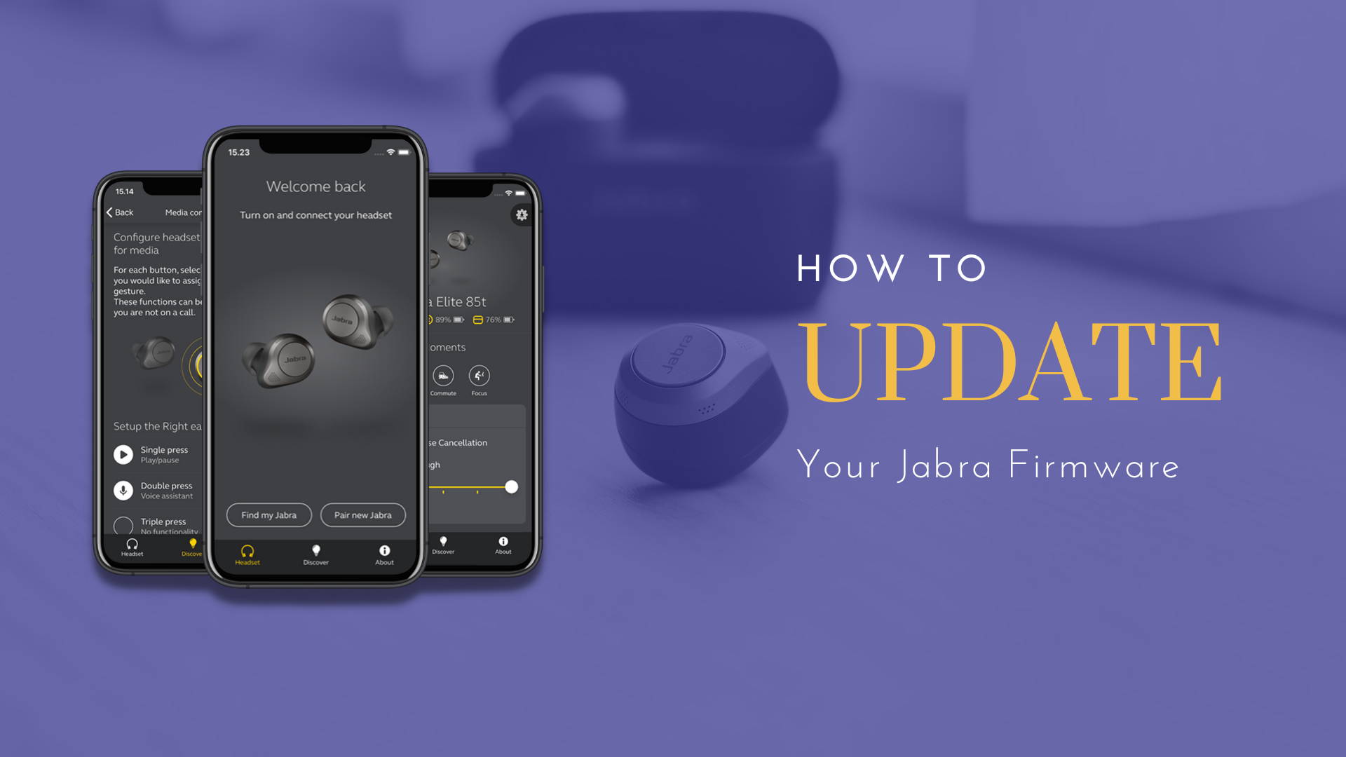 Jabra firmware update thru the Sound+ app and Jabra Direct.