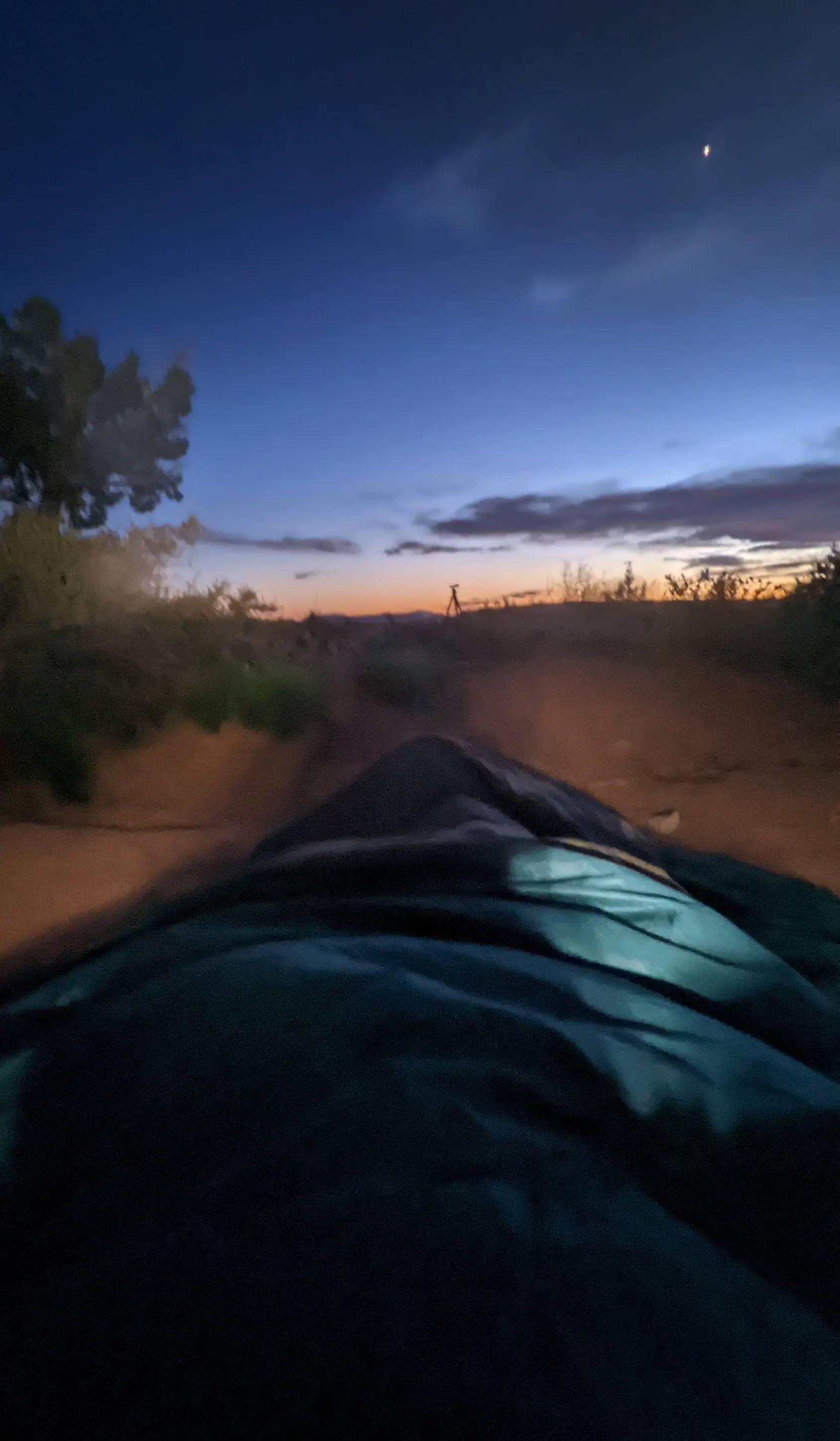 Sleeping bag picture with night sky