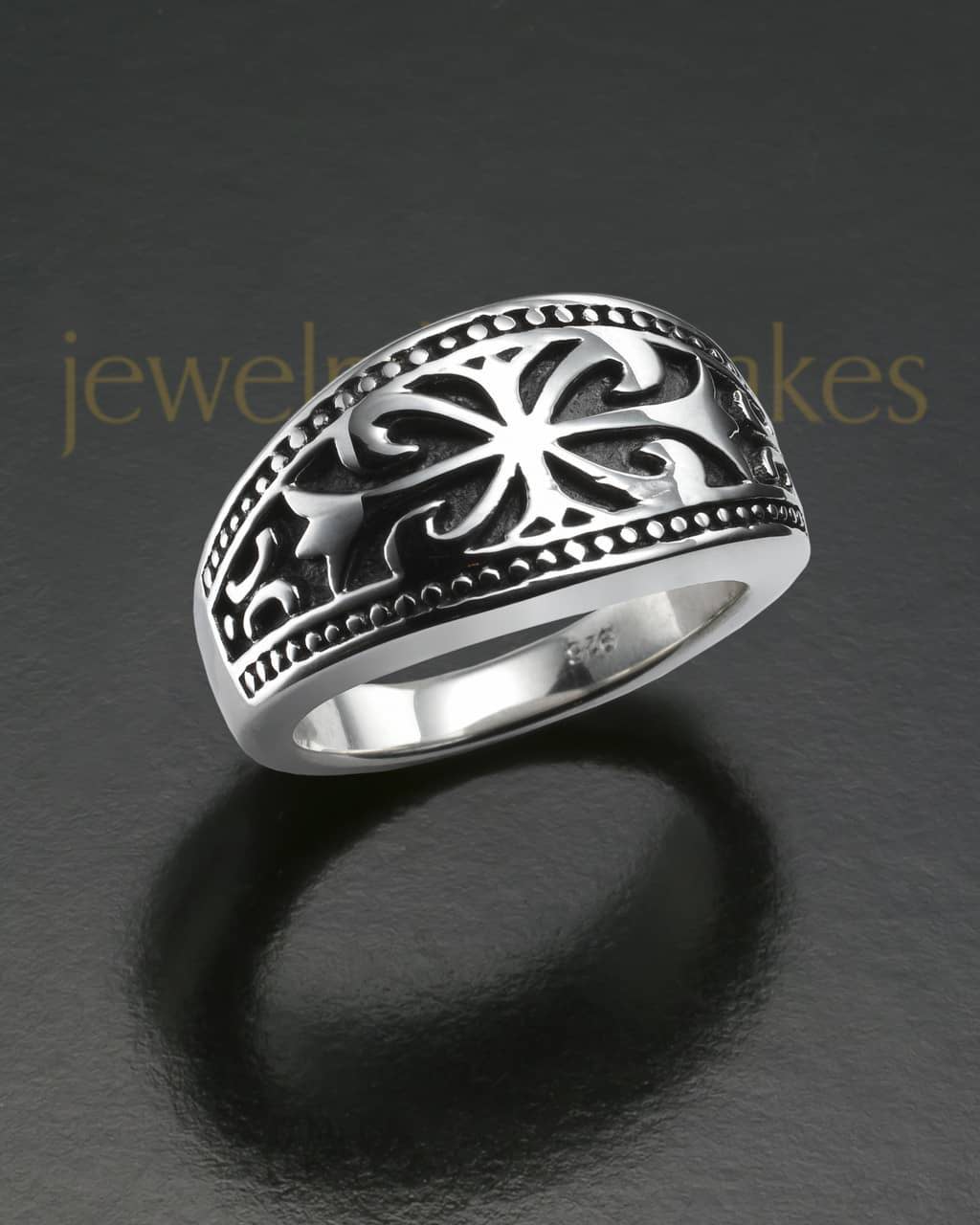 Mens Silver Jester Cremation Ring For Ashes