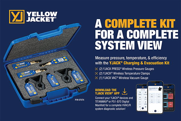 Yellow Jacket 67074 YJack Wireless Charging and Evacuation Kit with Pressure Gauges, Temperature Clamps, and Vacuum Gauge
