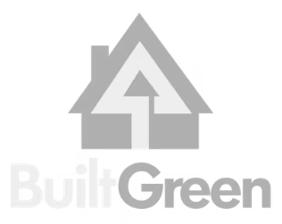 Logo of BuiltGreen with a house symbol and arrow.
