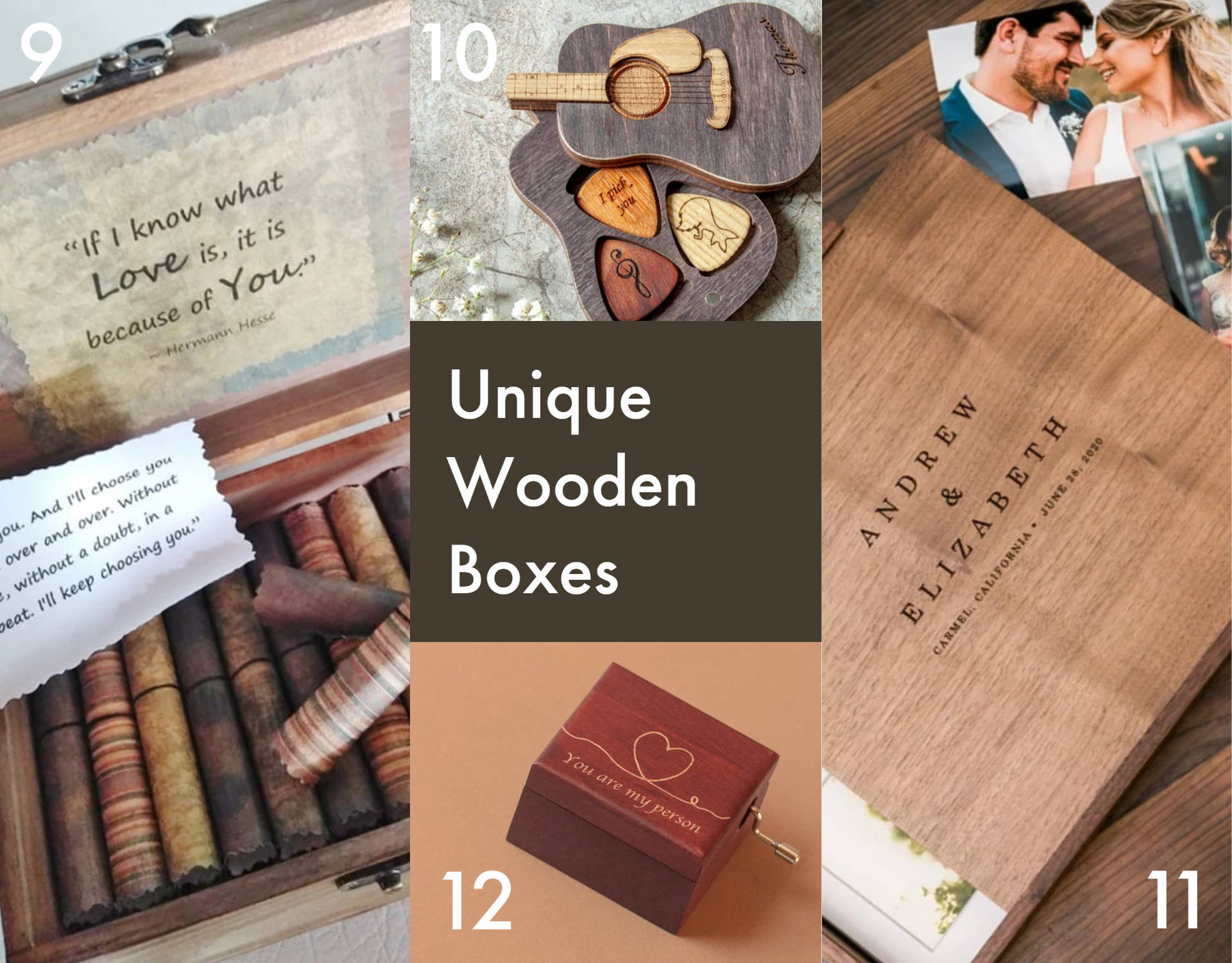 Wooden Boxes for Five Year Anniversary Gift