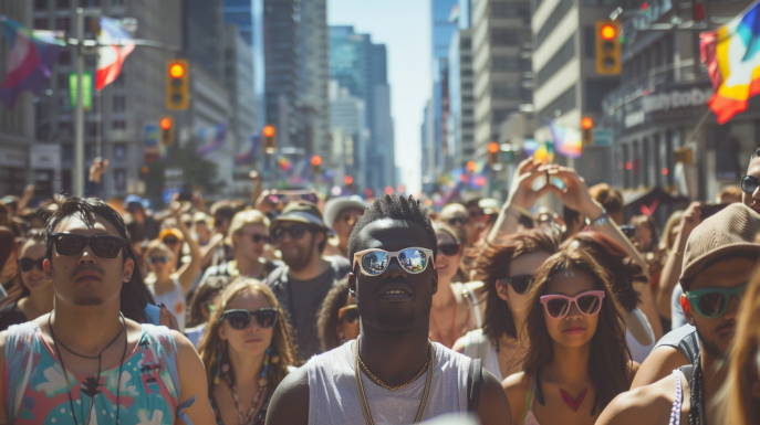 People wearing sunglasses celebrating the Canadian Sunglasses Day