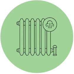 steam radiant heating system icon