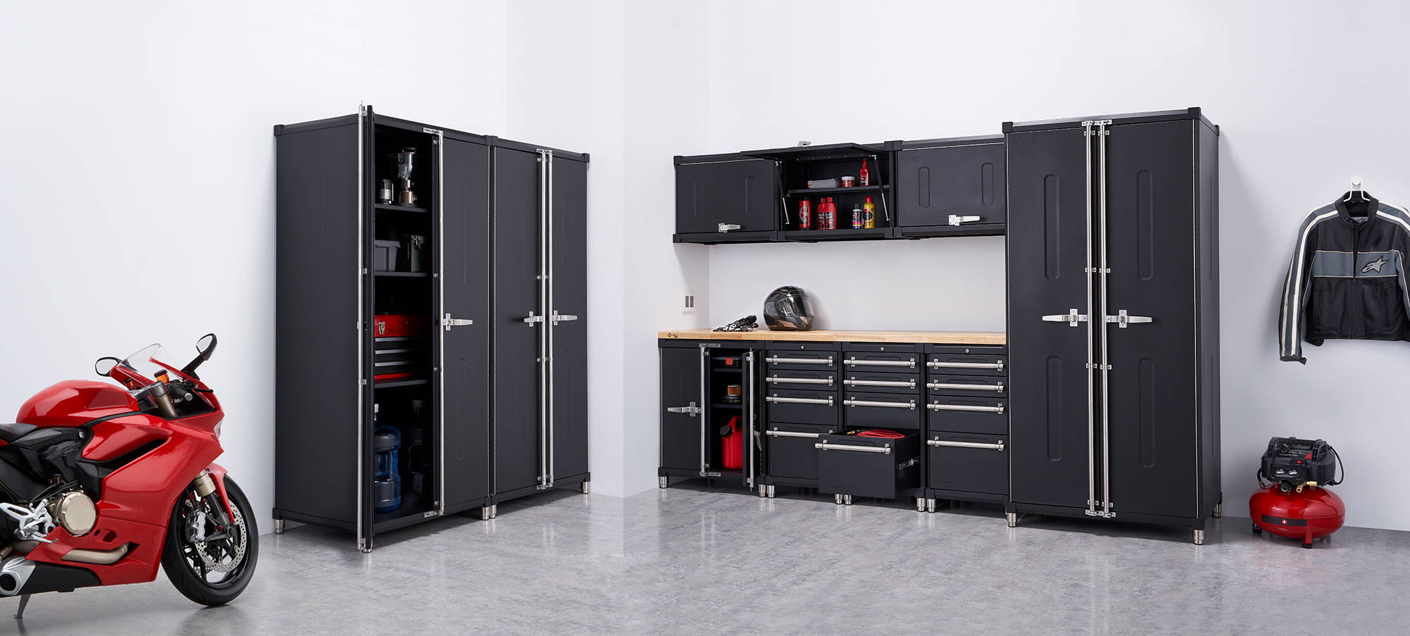 11 piece TRINITY pro garage cabinet set