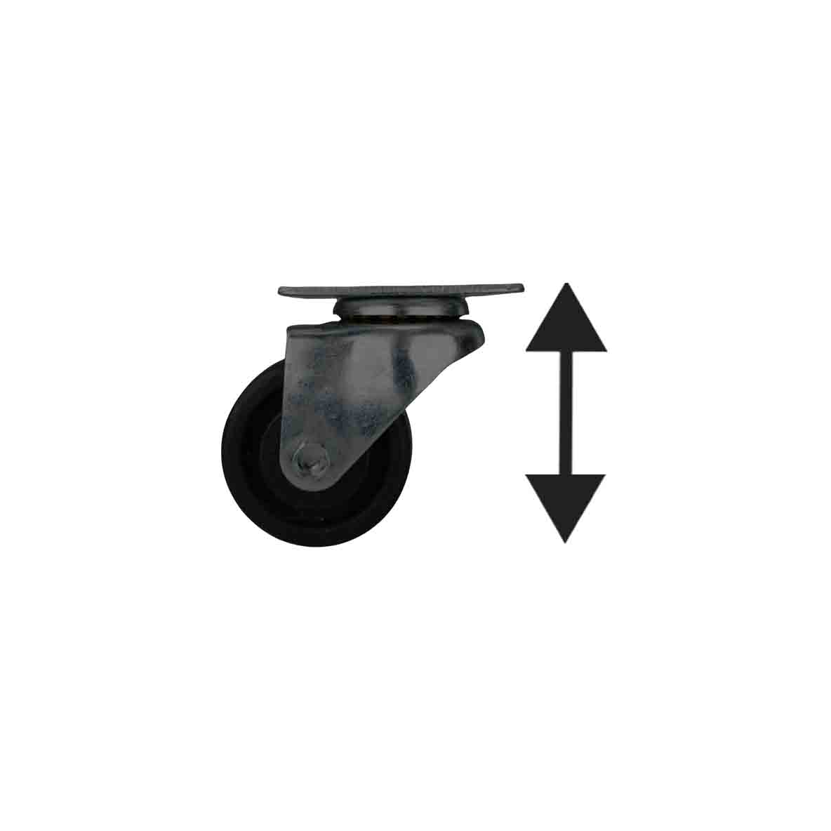 Low profile plate casters designed for demanding applications with high capacities with an exact overall height of 4 inches