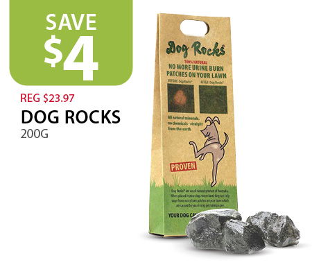 $4 off Dog Rocks (reg $23.97) 200g
