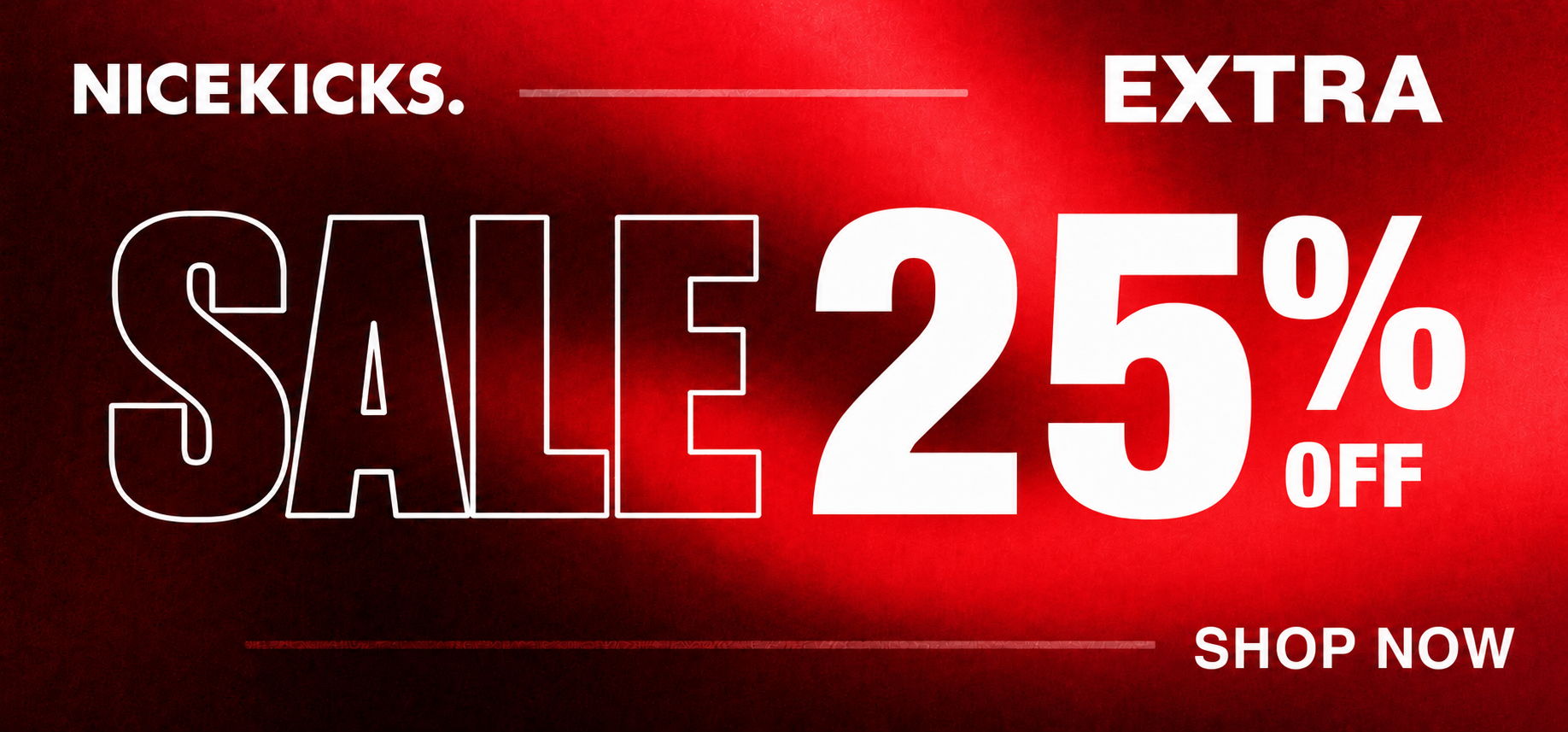 Nice Kicks sale: extra 25% off, shop now.