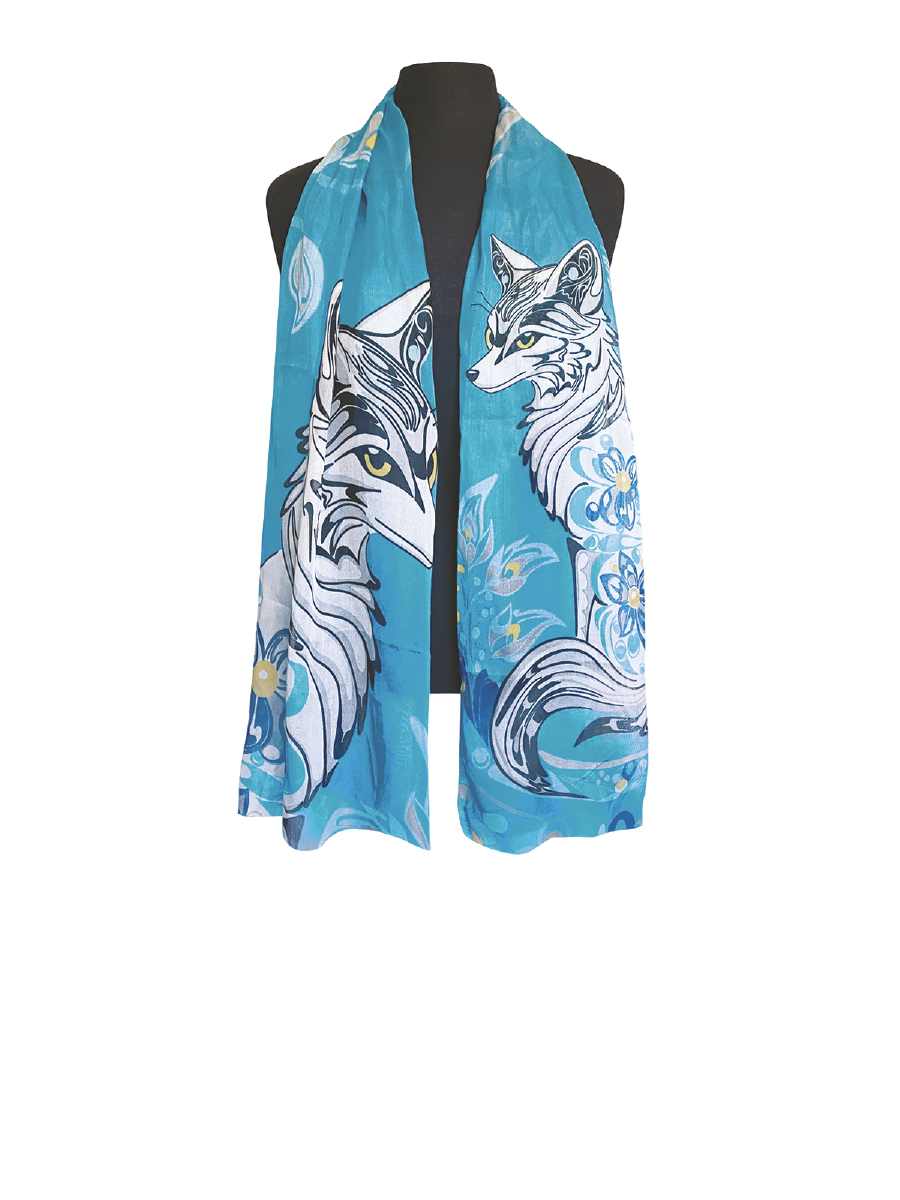Foxy Signature Scarf by Deanna Samuel, Ditidaht, Nuu-chah-nulth