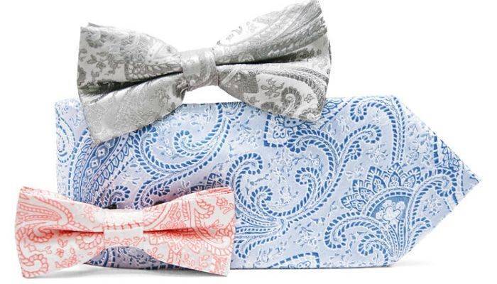 3 paisley neckties and bow ties