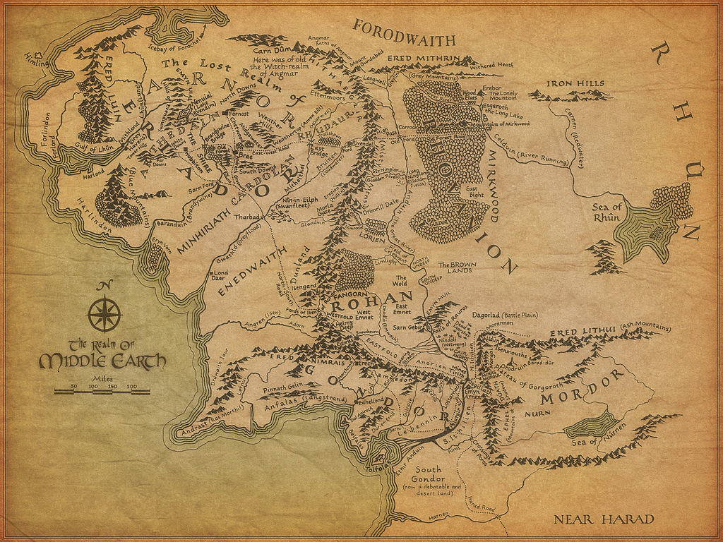 The Realm of Middle Earth map
