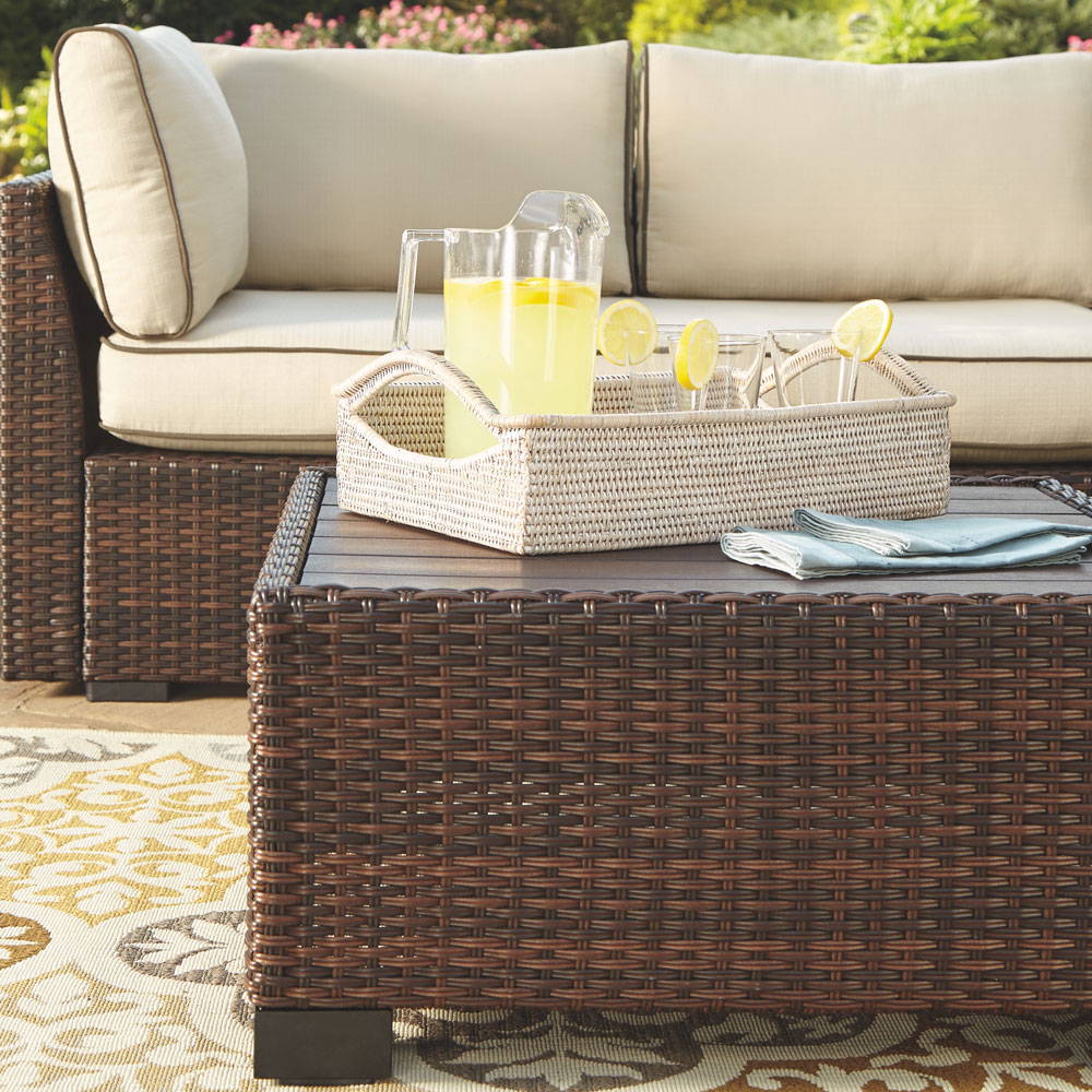 Wicker furniture outdoors