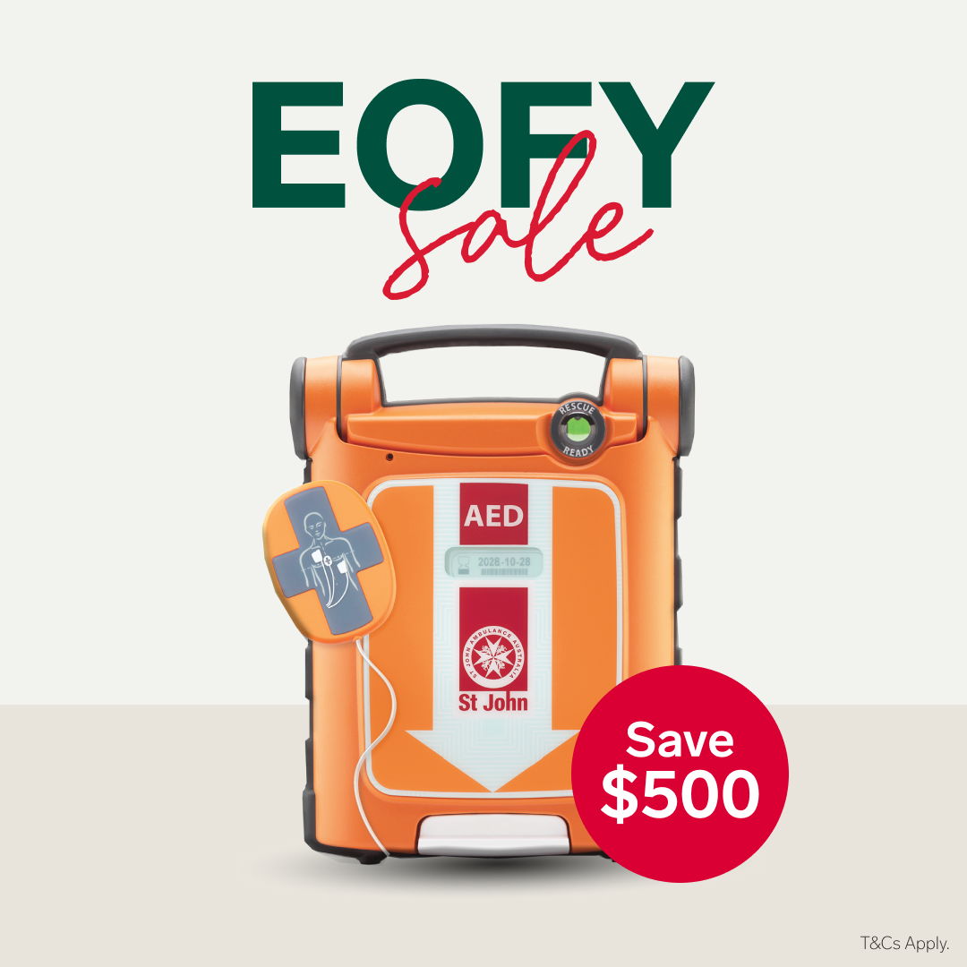 EOFY Sale on St John G5 AED device, save $500.