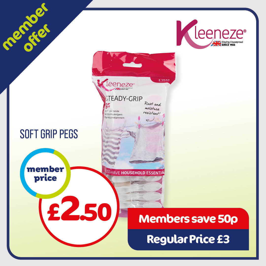 Kleeneze soft grip pegs - member offer