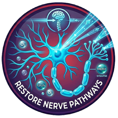 Illustration of nerve pathways with 