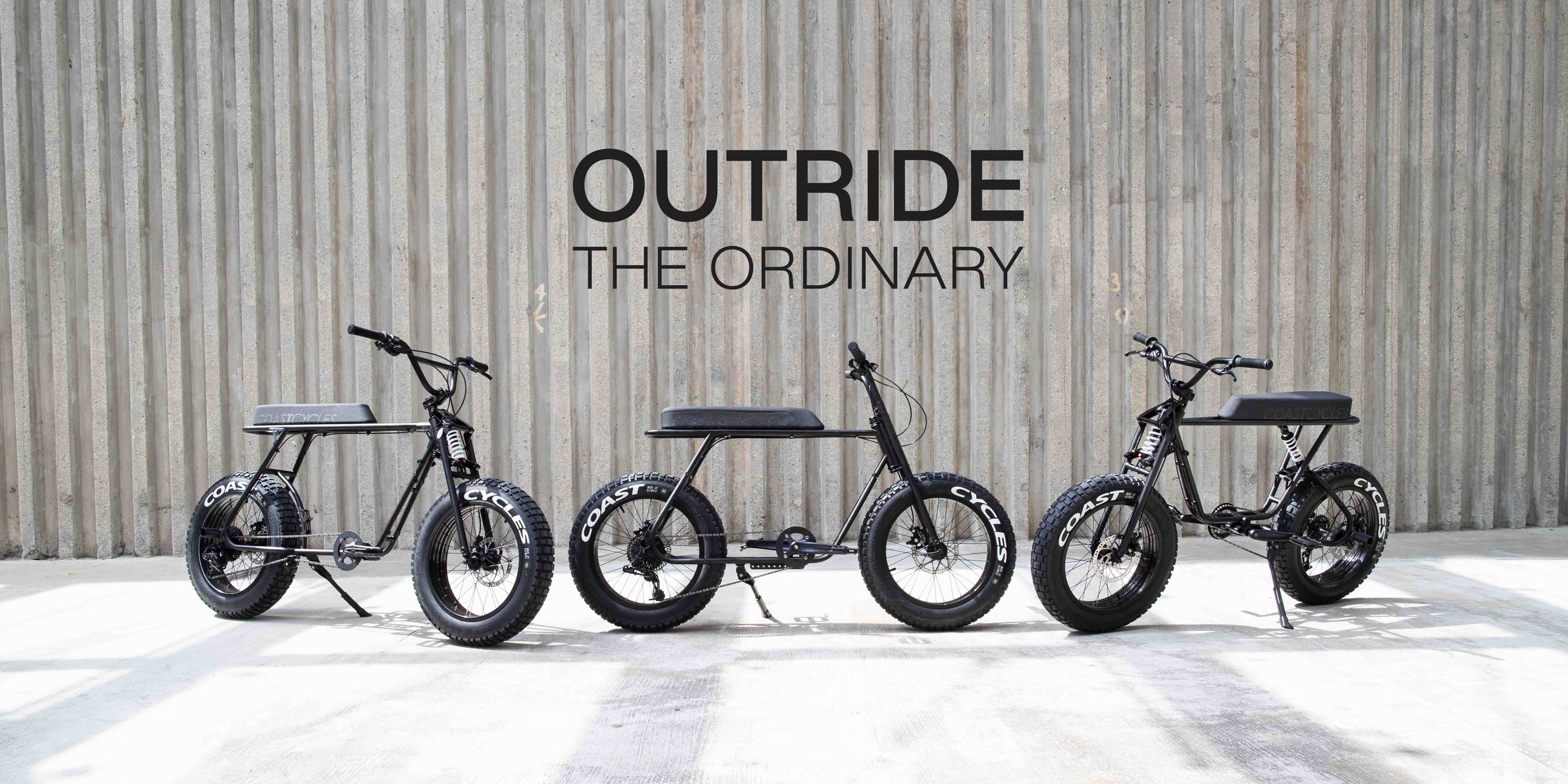 Three bicycles on a display