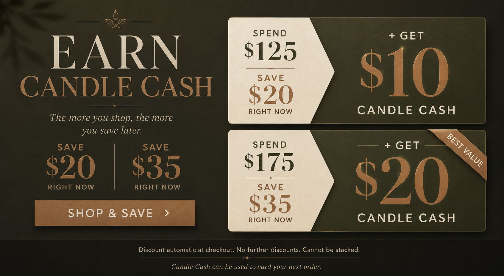 Candle Cash Sale