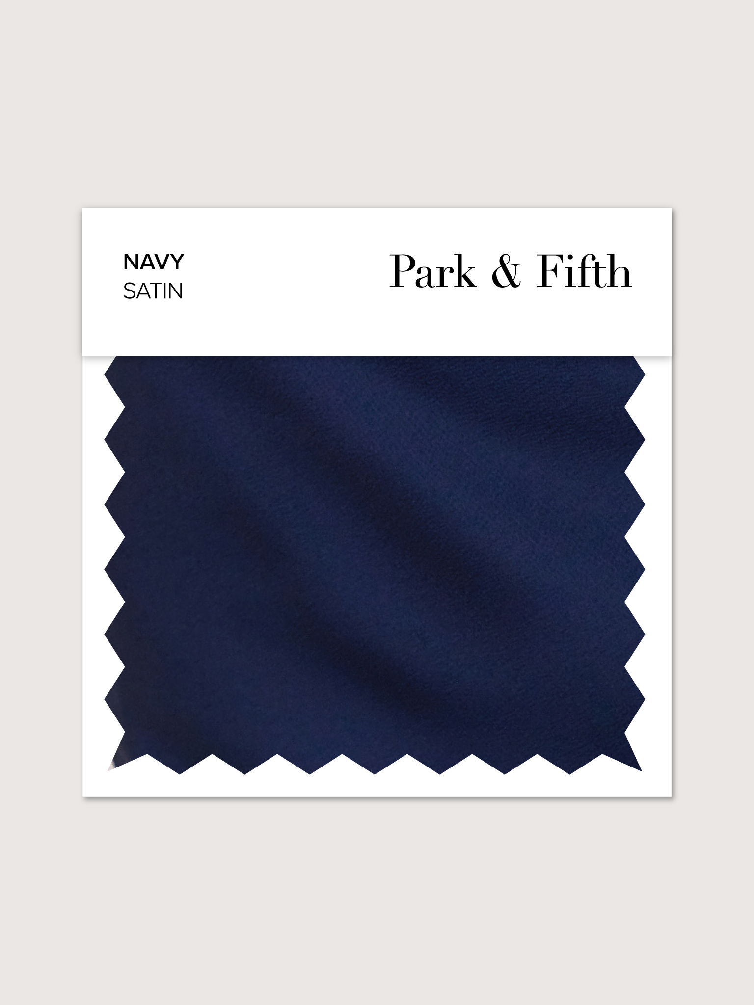 Navy satin fabric swatch from Park & Fifth.