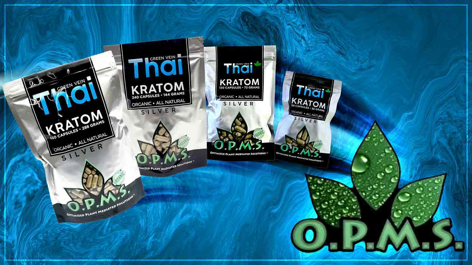 OPMS Silver Green Vein Thai Kratom Capsules 