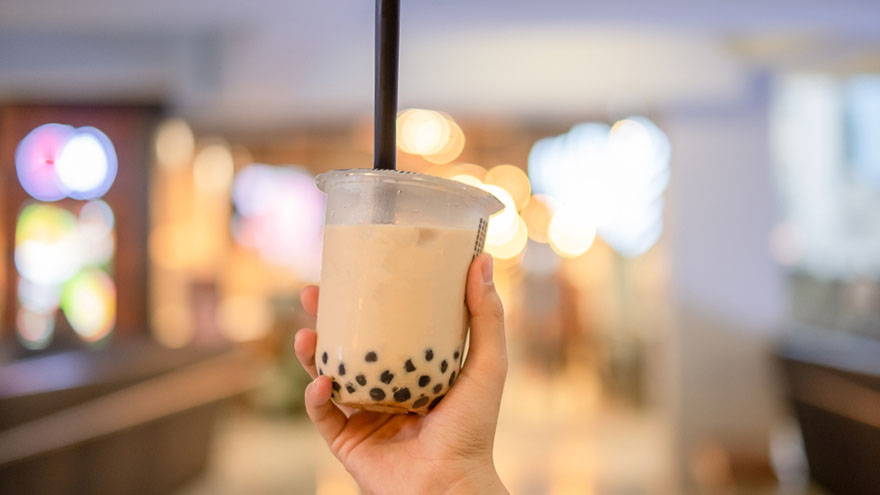 iced milk bubble tea