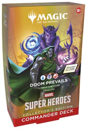 Magic: The Gathering Marvel Super Heroes Commander Deck box featuring Doctor Doom.