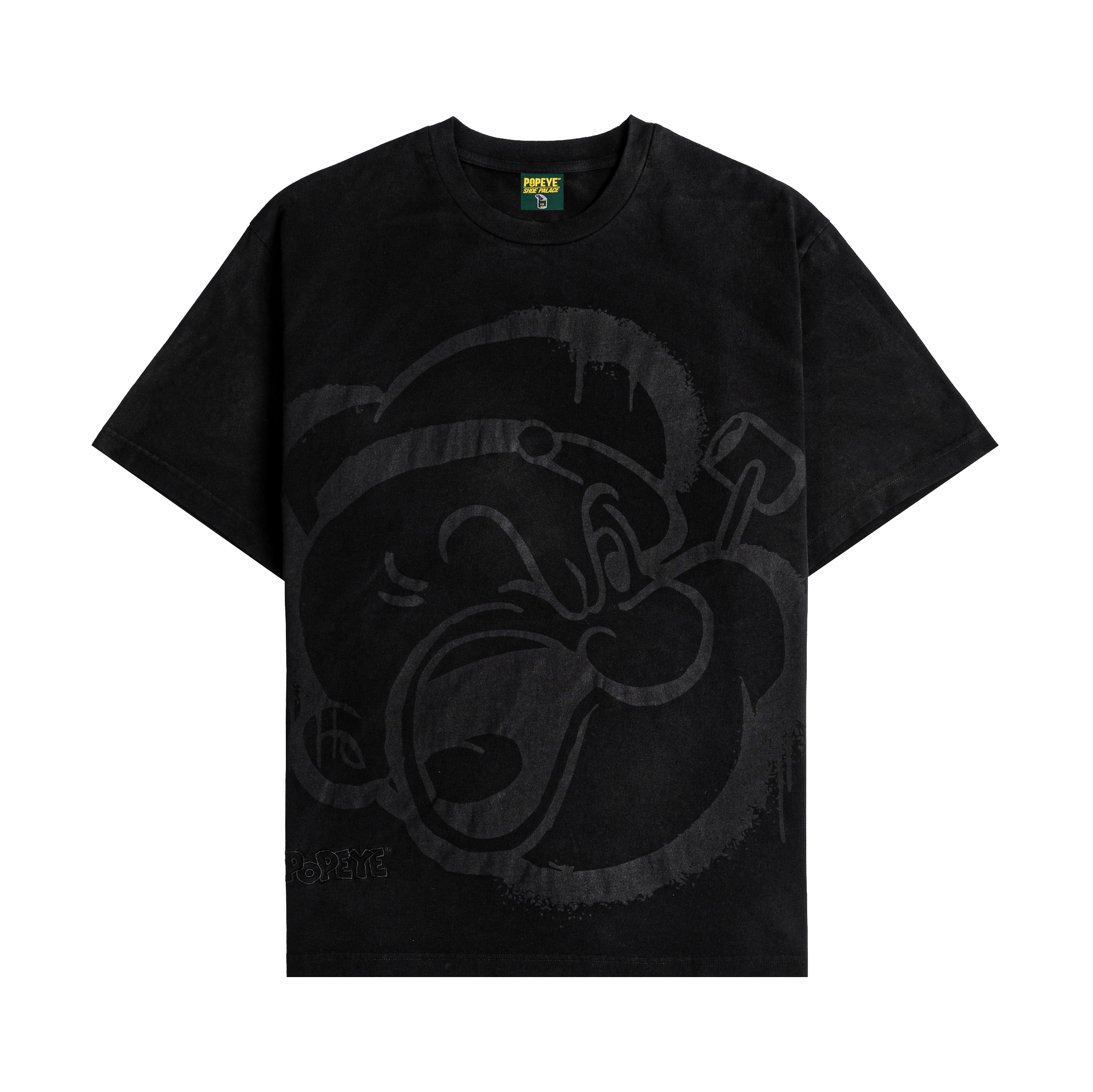 Black T-shirt featuring a large bear graphic on the front.