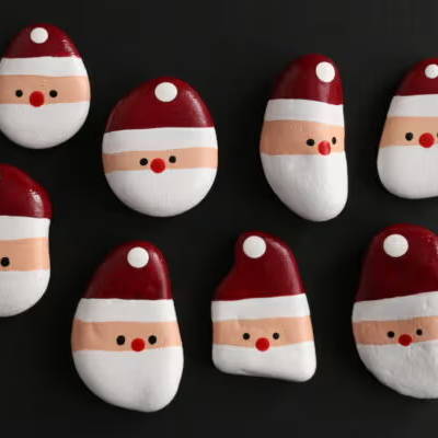 completed santa stones