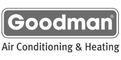 Goodman Air Conditioning and Heating Black and white logo