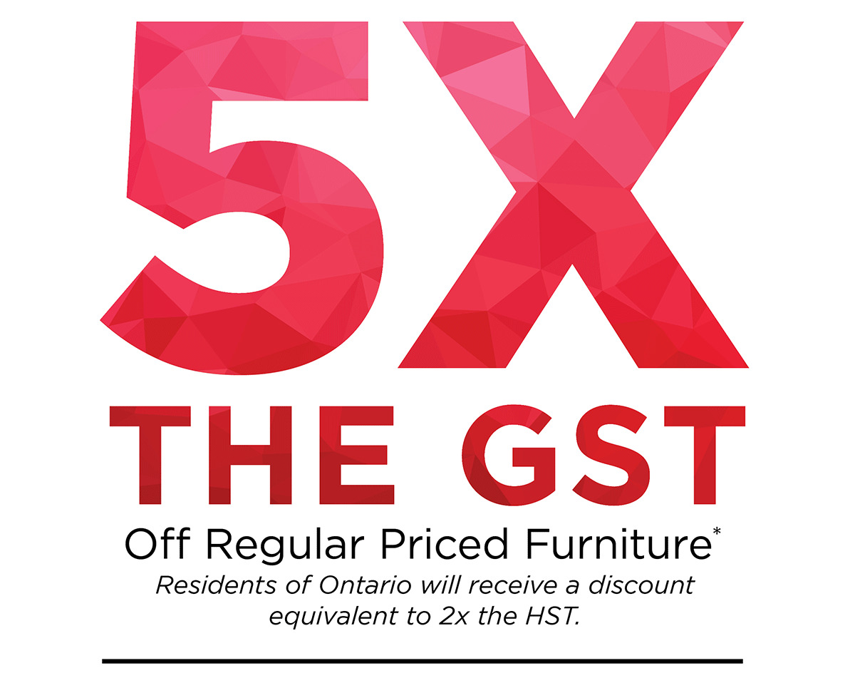 5x the GST Off Regular Priced Furniture