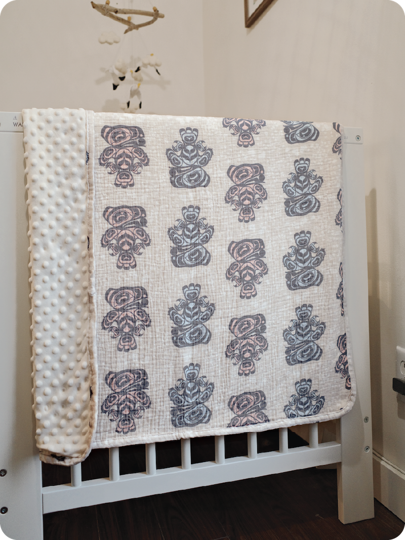 Baby Raven Baby Blanket by Yasakw (Shelly Samuels), Haida, Kwakwaka'wakw
