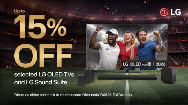 Up to 15% off selected LG OLED TVs and LG Sound Suite