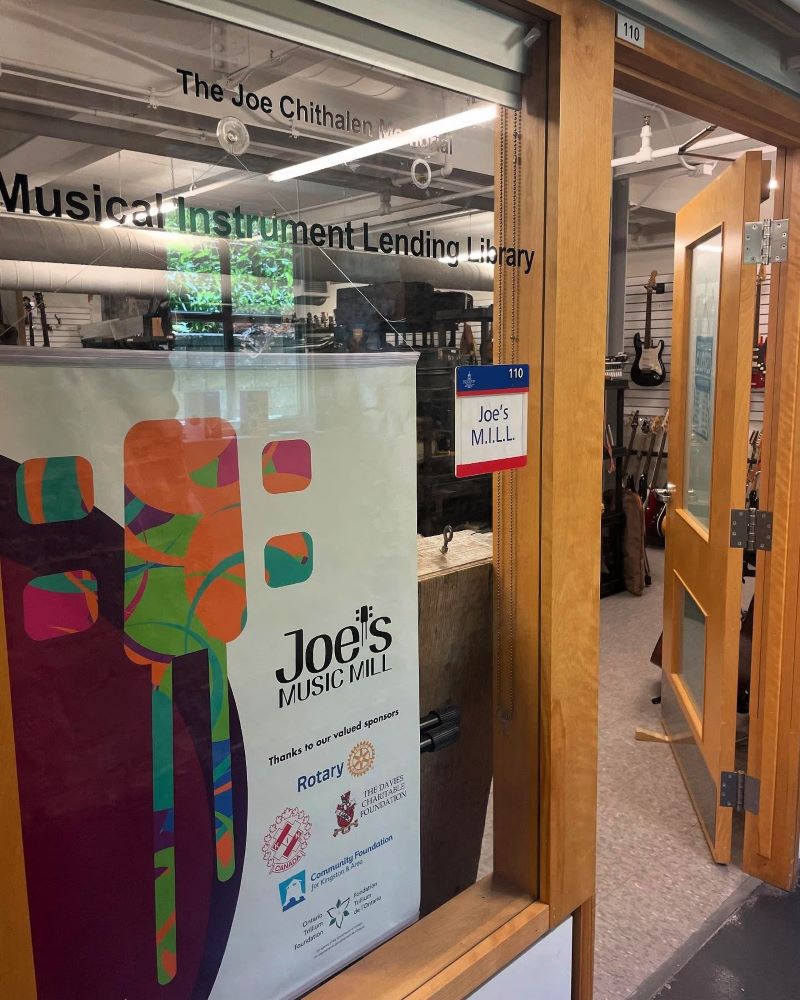 Entrance to Joe's Musical Instrument Lending Library.