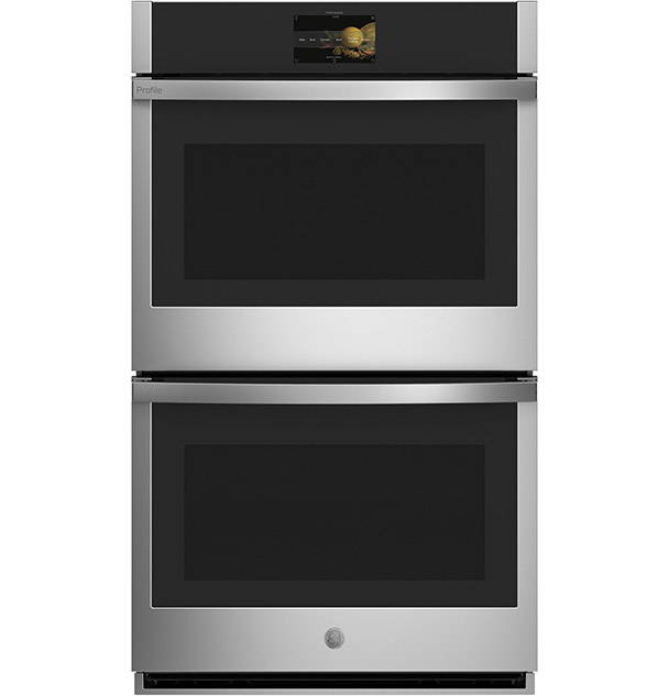 GE Profile Double Wall Oven on white background