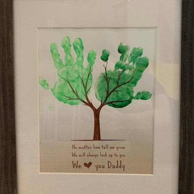 dad handprint art tree